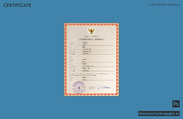 Vorschau einer indonesischen Heiratsurkunde (PSD-Beispiel)